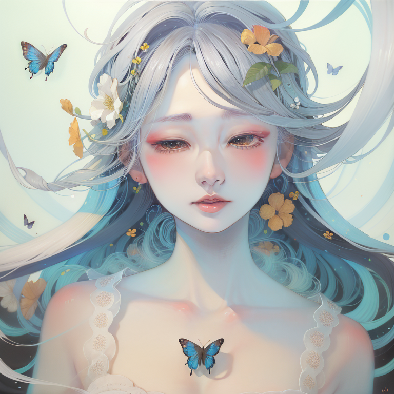 02564-147457641-masterpiece, high quality, realistic,Miho Hirano, 1girl, solo, bug, flower, butterfly, floating hair, white hair, long hair, por.png